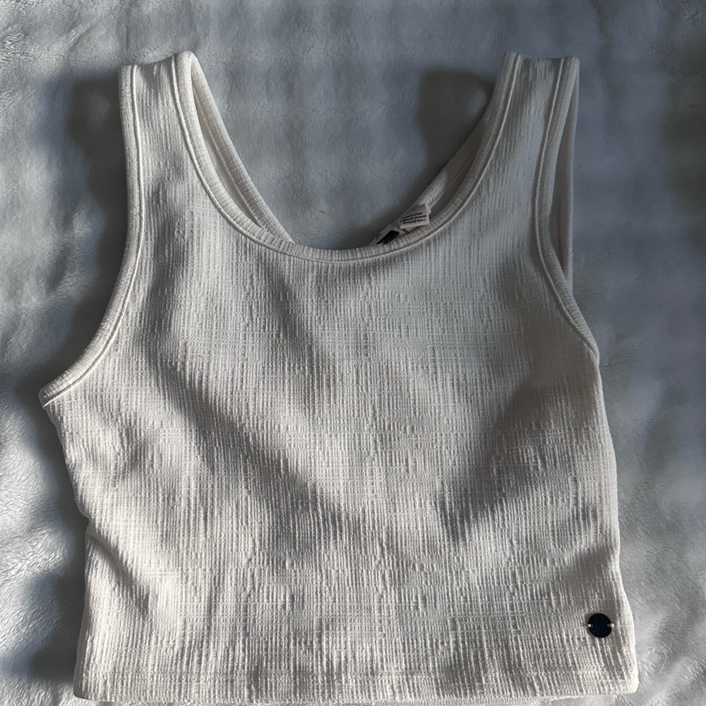 Roxy Textured White Tank Top